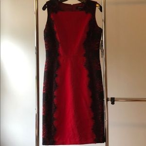 Chetta B red and black lace dress size 8 brand new